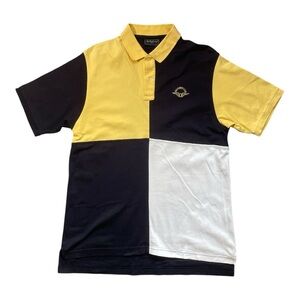 Bobby Jones Polo, Blue and Yellow Colorblock, Size Medium